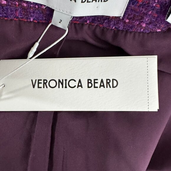 Veronica Beard Bentley Double Breasted Tweed Jacket Size 2 Aubergine NWT CJ-2131 - Picture 12 of 16